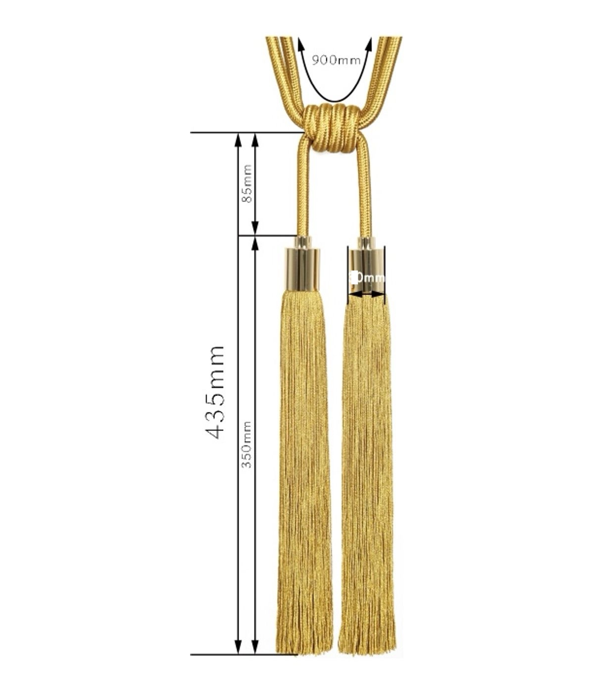 Large tassel TB8075C — Dimensions diagram