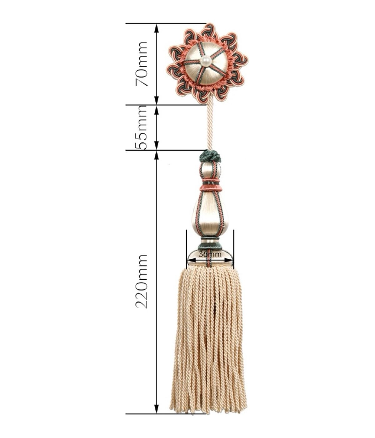 Small tassel MPZ8084 — Dimensions diagram
