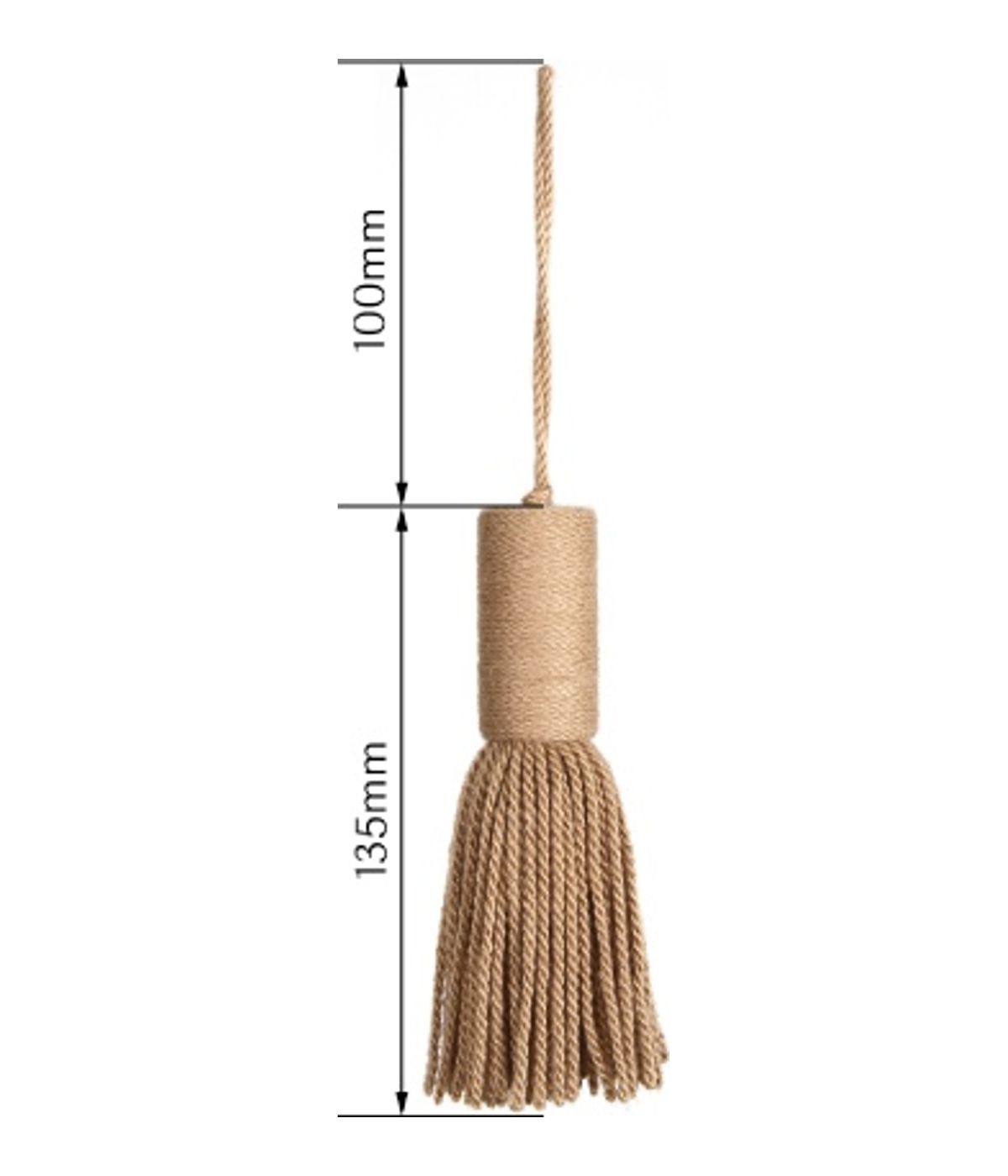 Petite decorative tassel — Dimensions diagram