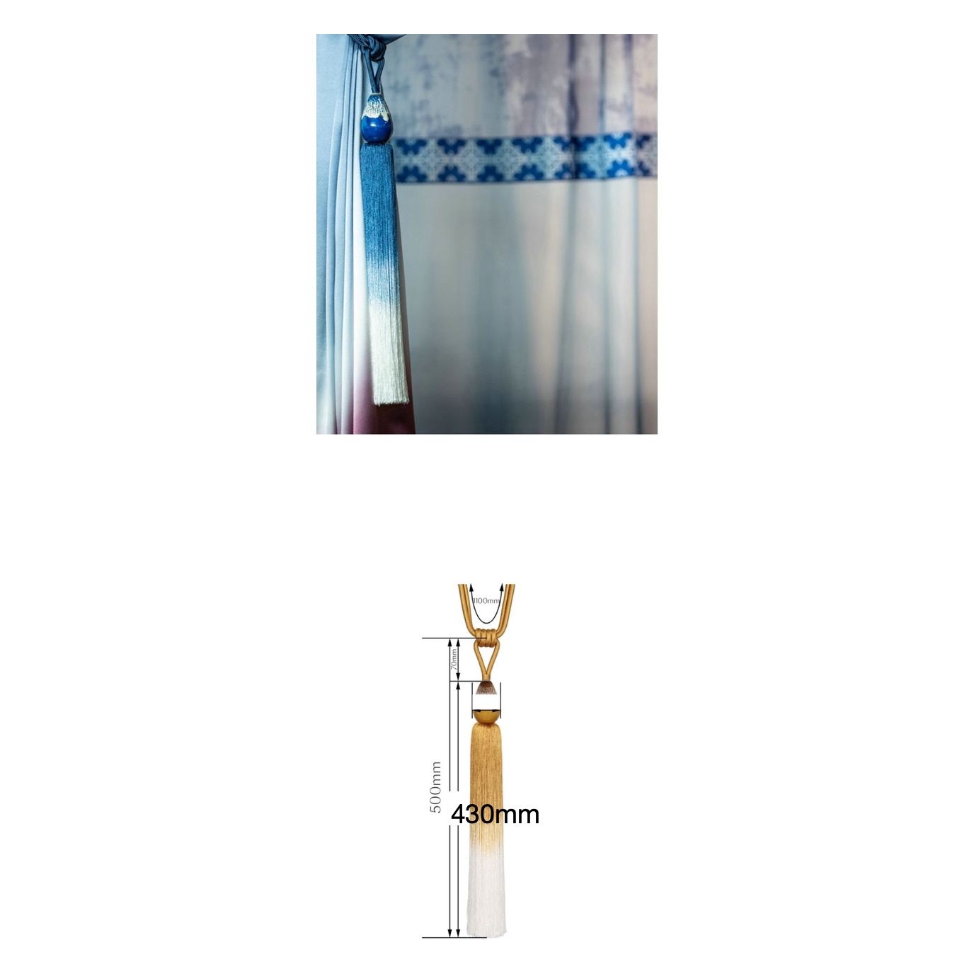 Large tassel SBMY8057Y — Dimensions diagram