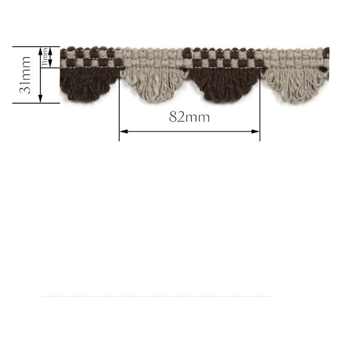 Tassel trim AL8107 — Dimensions diagram