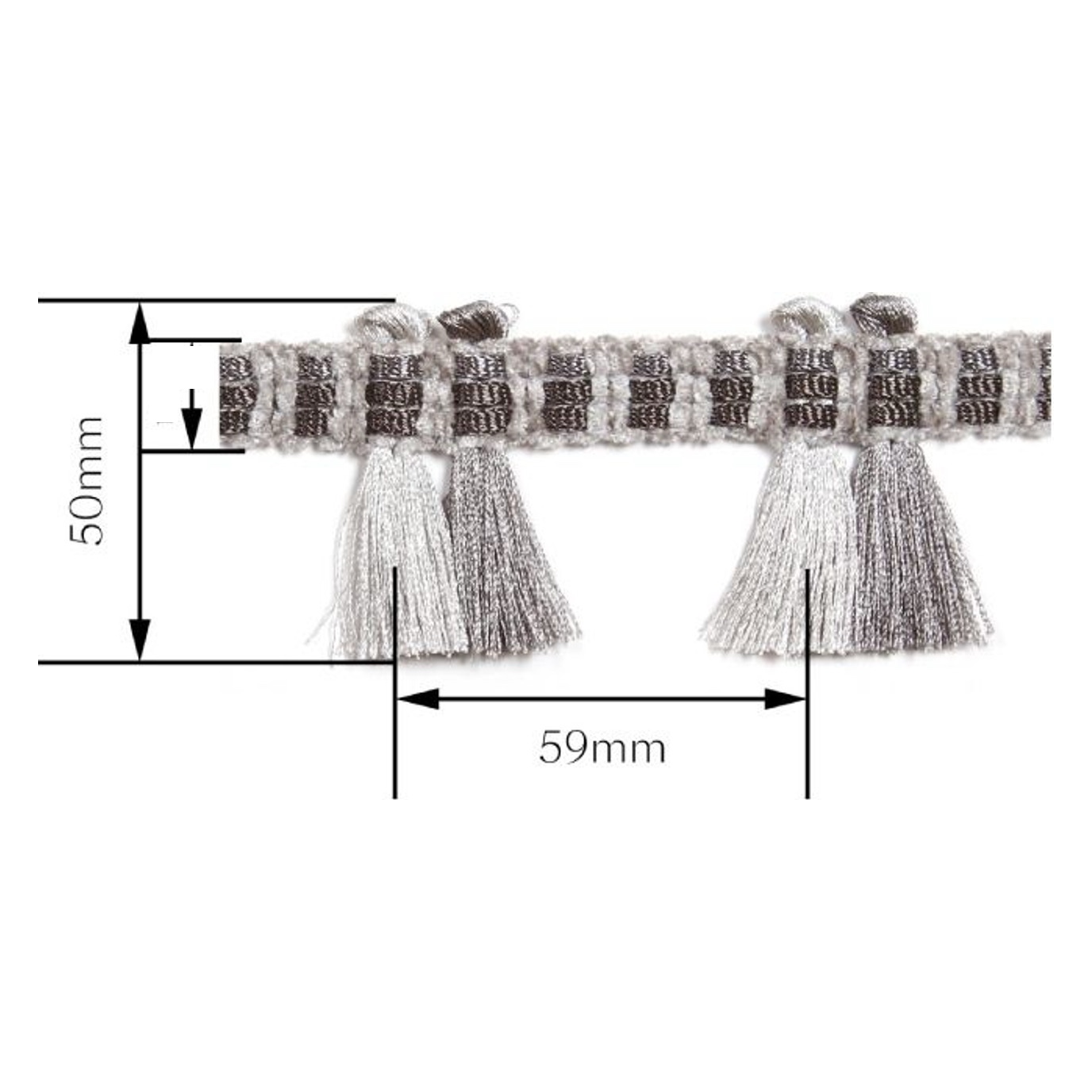 Tassel trim AT1526A — Dimensions diagram