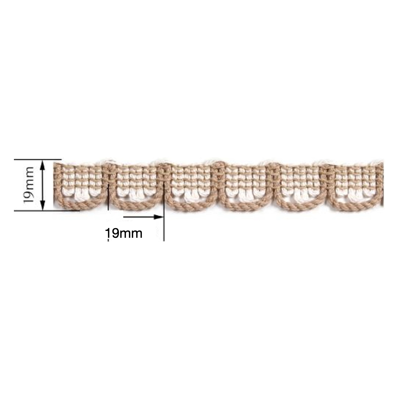 Textured decorative tape — Dimensions diagram