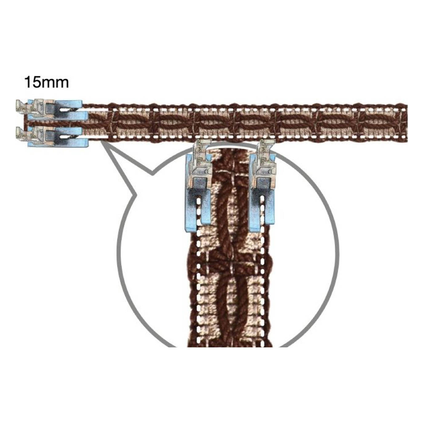 Woven decorative tape — Sewing diagram